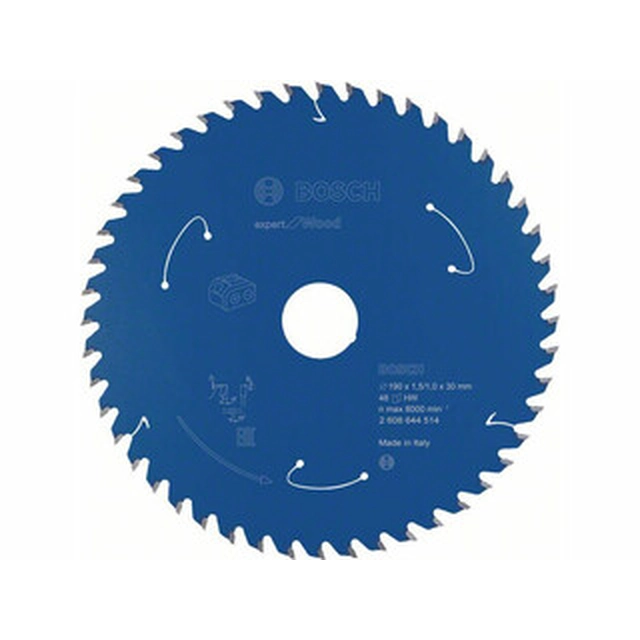 Bosch circular saw blade 190 x 30 mm | number of teeth: 48 db | cutting width: 1,5 mm