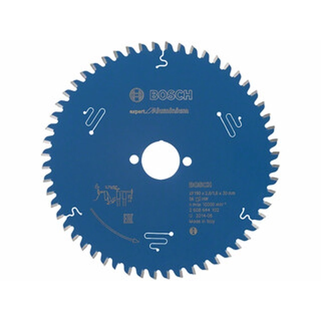 Bosch circular saw blade 190 x 30 mm | number of teeth: 56 db | cutting width: 2,6 mm