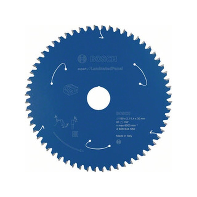 Bosch circular saw blade 190 x 30 mm | number of teeth: 60 db | cutting width: 2,1 mm