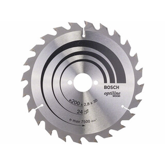 Bosch circular saw blade 200 x 30 mm | number of teeth: 24 db | cutting width: 2,8 mm