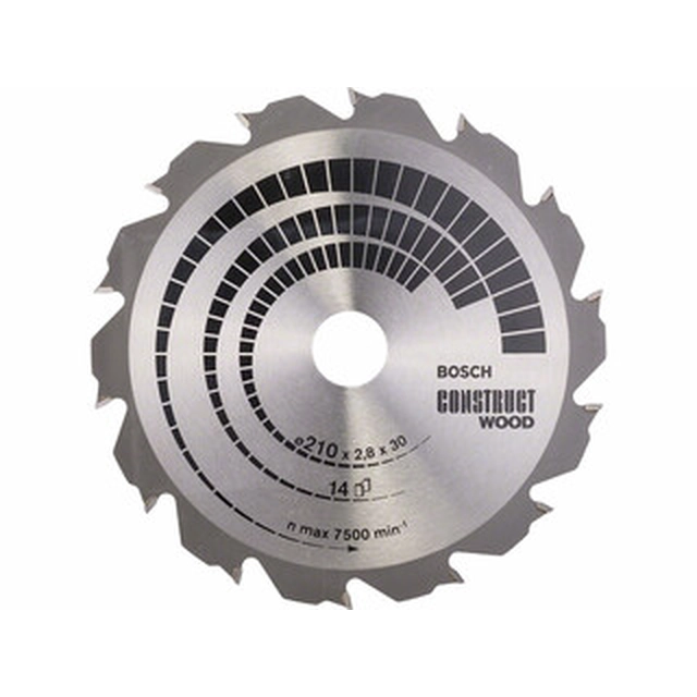 Bosch circular saw blade 210 x 30 mm | number of teeth: 14 db | cutting width: 2,8 mm