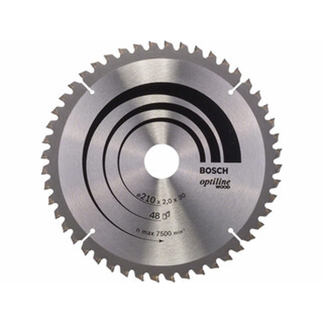 Bosch circular saw blade 210 x 30 mm | number of teeth: 48 db | cutting width: 2 mm