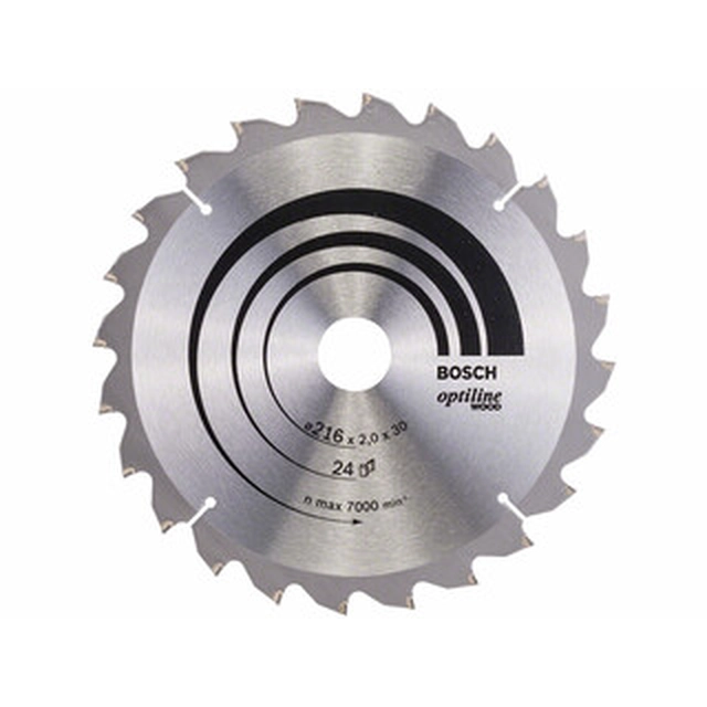 Bosch circular saw blade 216 x 30 mm | number of teeth: 24 db | cutting width: 2 mm