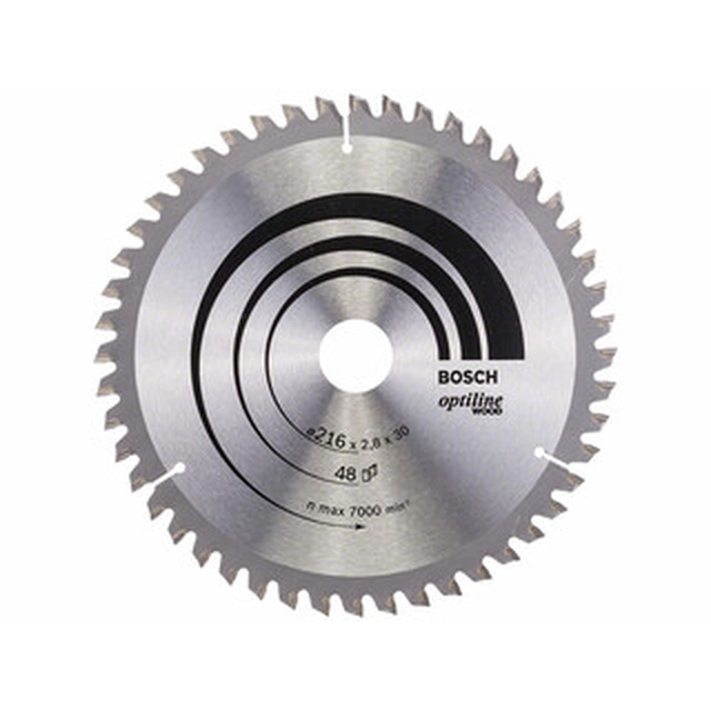 Bosch circular saw blade 216 x 30 mm | number of teeth: 48 db | cutting width: 2,8 mm