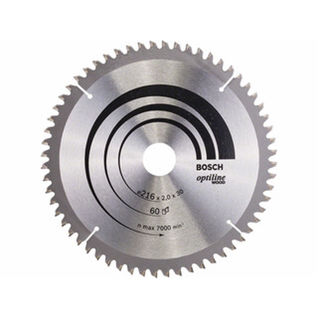 Bosch circular saw blade 216 x 30 mm | number of teeth: 60 db | cutting width: 2 mm