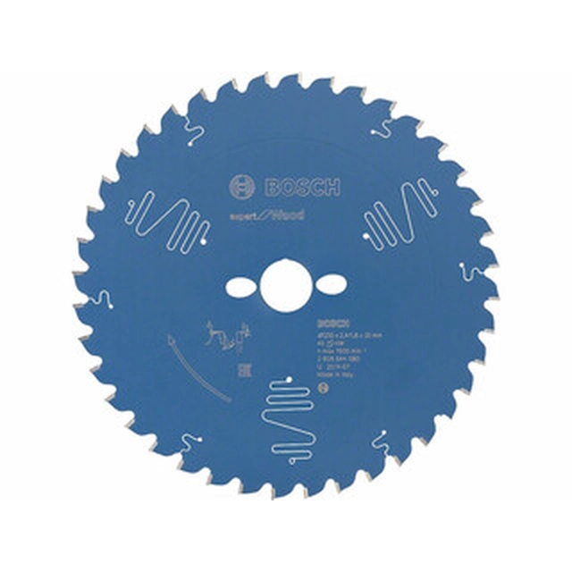 Bosch circular saw blade 250 x 30 mm | number of teeth: 40 db | cutting width: 2,4 mm