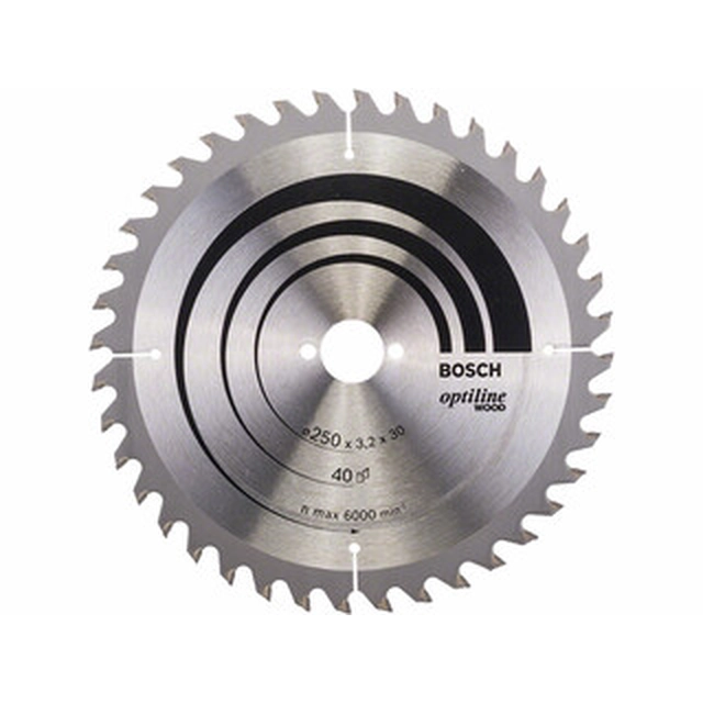 Bosch circular saw blade 250 x 30 mm | number of teeth: 40 db | cutting width: 3,2 mm