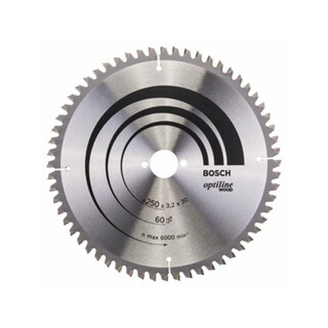 Bosch circular saw blade 250 x 30 mm | number of teeth: 60 db | cutting width: 3,2 mm