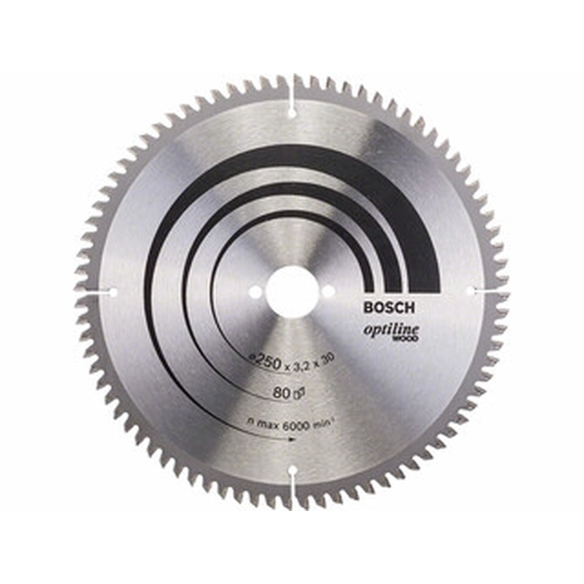 Bosch circular saw blade 250 x 30 mm | number of teeth: 80 db | cutting width: 3,2 mm