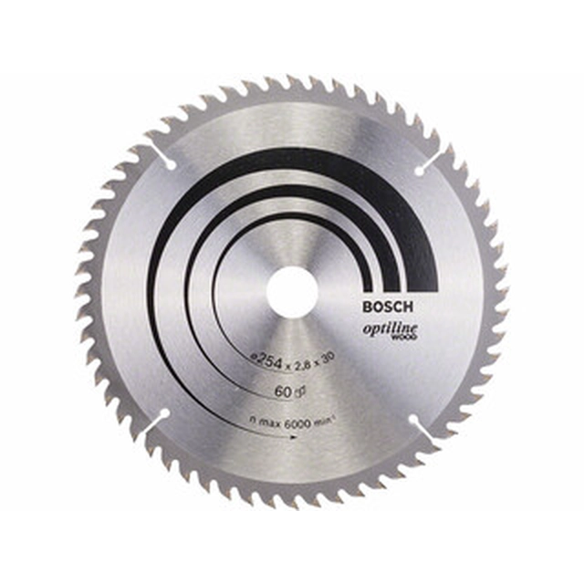 Bosch circular saw blade 254 x 30 mm | number of teeth: 60 db | cutting width: 2,8 mm