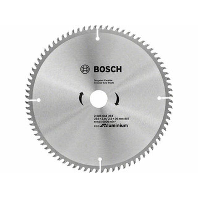 Bosch circular saw blade 254 x 30 mm | number of teeth: 80 db | cutting width: 3 mm