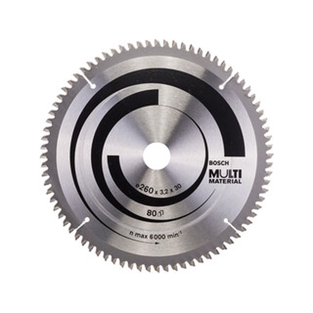 Bosch circular saw blade 260 x 30 mm | number of teeth: 80 db | cutting width: 3,2 mm