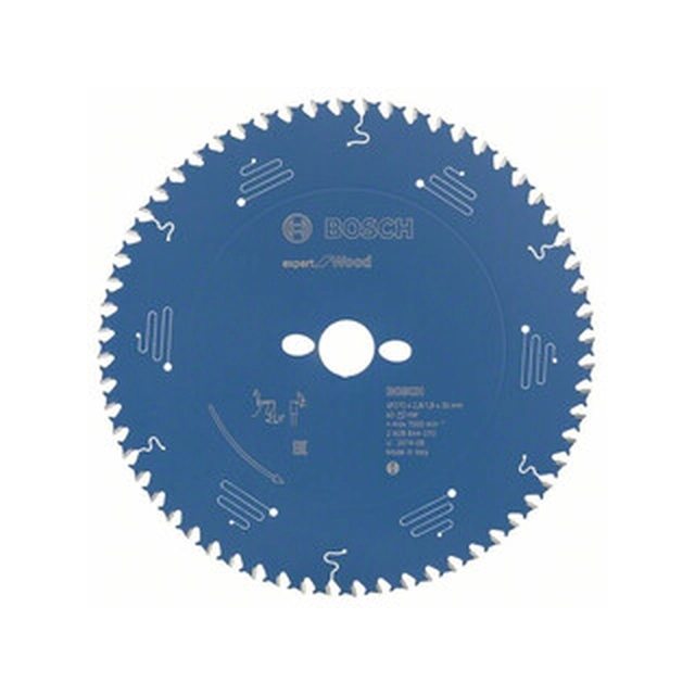 Bosch circular saw blade 270 x 30 mm | number of teeth: 60 db | cutting width: 2,8 mm