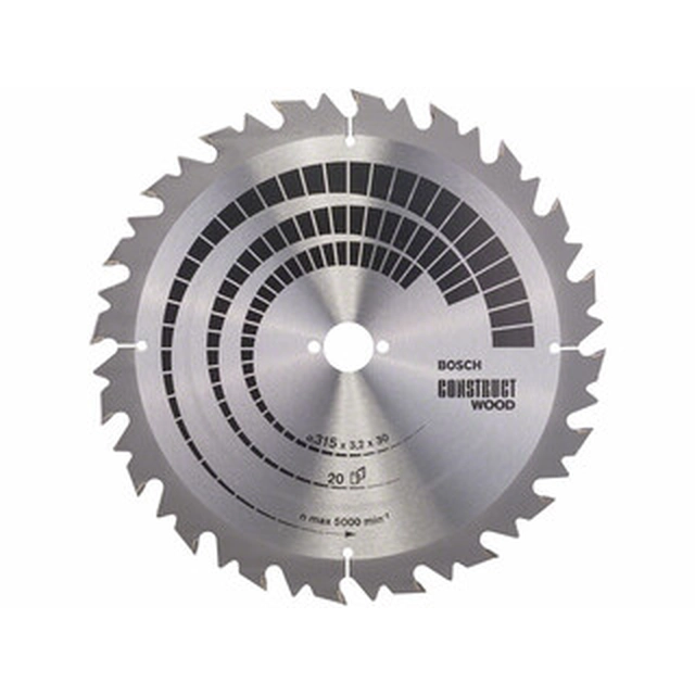 Bosch circular saw blade 315 x 30 mm | number of teeth: 20 db | cutting width: 3,2 mm