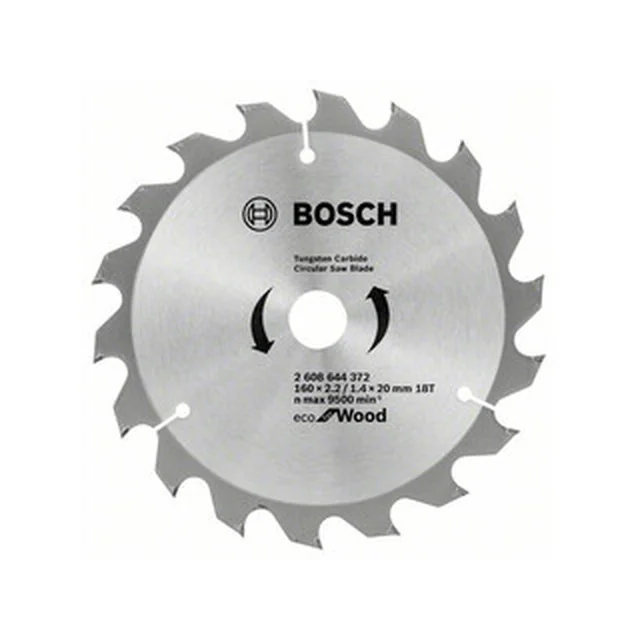 Bosch cirkelsågklinga 160 x 20 mm | antal tänder: 18 db | skärbredd: 2,2 mm