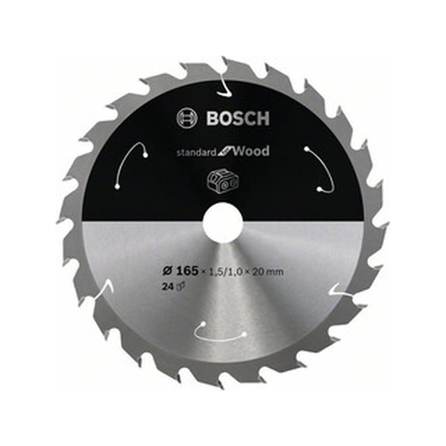 Bosch cirkelsågklinga 165 x 20 mm | antal tänder: 24 db | skärbredd: 1,5 mm