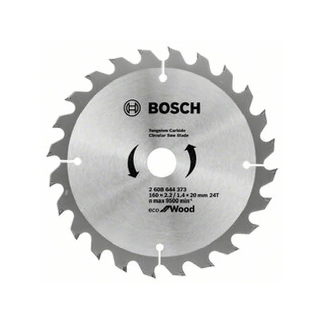 Bosch cirkelzaagblad 160 x 20 mm | aantal tanden: 24 db | snijbreedte: 2,2 mm