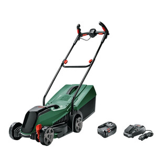 Bosch CityMower 18V-32-300 accugrasmaaier 18 V | 320 mm | 300 m² | Koolborstel | 1 x 4 Ah-accu + lader