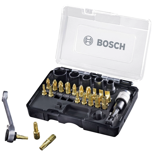 Bosch csavarhúzó bitkészlet (arany), 27 db.