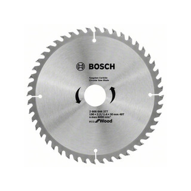 Bosch diskinis pjūklas 190 x 30 mm | dantų skaičius: 48 db | pjovimo plotis: 2,2 mm