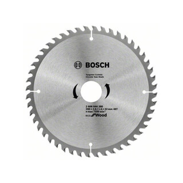 Bosch diskinis pjūklas 200 x 32 mm | dantų skaičius: 48 db | pjovimo plotis: 2,6 mm