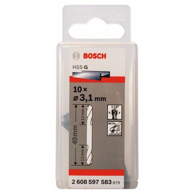 BOSCH Dubbelsidiga borrar 3,1 x 11 x 49 mm