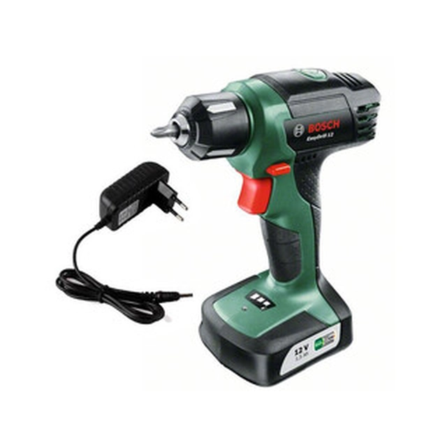 Bosch EasyDrill 12 accuschroefboormachine met boorhouder 12 V | 6 Nm/15 Nm | Koolborstel | Met accu en oplader | In een kartonnen doos