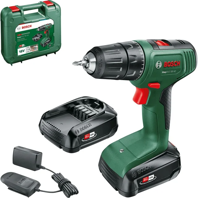 Bosch Easydrill borr/skruvdragare 18V-40 18 V 2 x batteri 2 Ah (06039D8005)