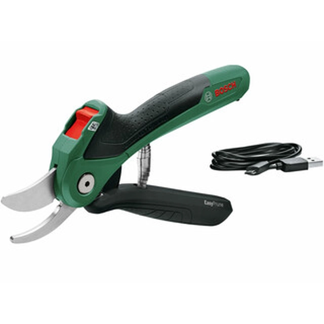 Bosch EasyPrune cordless pruning shears 3,6 V | 25 mm | Carbon brush | USB cable | In a cardboard box