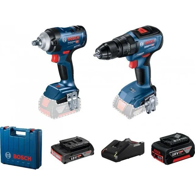 Bosch elektrisch gereedschapset SET GDS18V-400 + GSB18V-50 1*2.0AH + 1*5.0AH