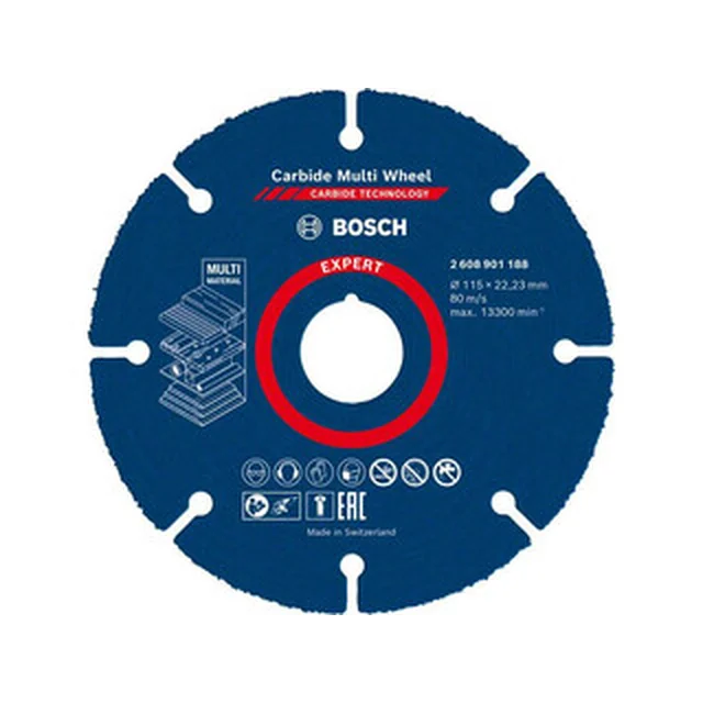 Bosch Expert Carbid Multi, 115 mm твърдосплавен режещ диск