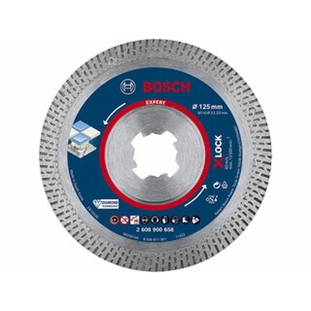 Bosch Expert X-Lock HardCeramic deimantinis pjovimo diskas 125 x 22,23 mm