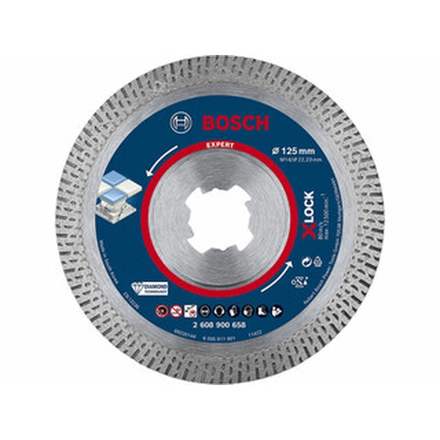 Bosch Expert X-Lock HardCeramic diamantový řezný kotouč 125 x 22,23 mm