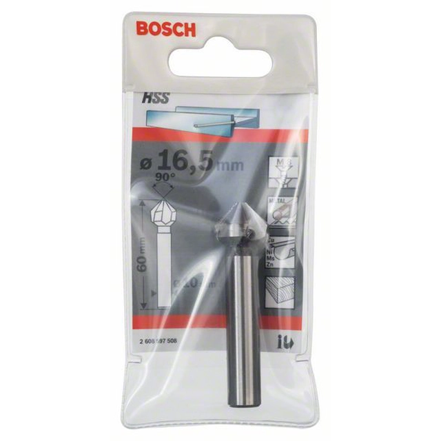 BOSCH Försänkare 16,5, m 8, 60 mm,10 mm