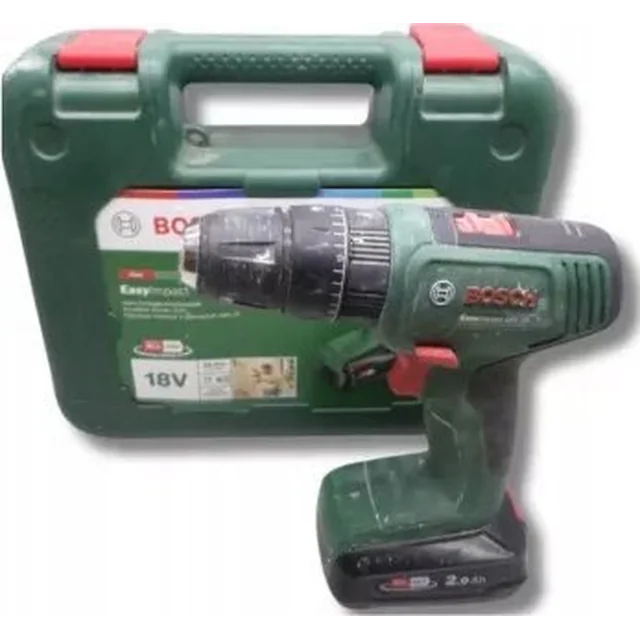 Bosch fúró/csavarozó Bosch akkus ütvefúró-fúró EasyImpact 18V-38 (zöld/fekete, Li-ion akkumulátor 2.0Ah, ház, POWER FOR ALL ALLIANCE)