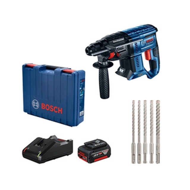 Bosch GBH 180 LI cordless hammer drill 18 V | 2 J | In concrete 20 mm | 2,9 kg | Carbon Brushless | 1 x 4 Ah battery + charger | In a suitcase