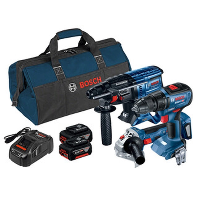 Bosch GBH 180-LI+GSR 18V-50+GWS 180-LI maskinpaket i kartong