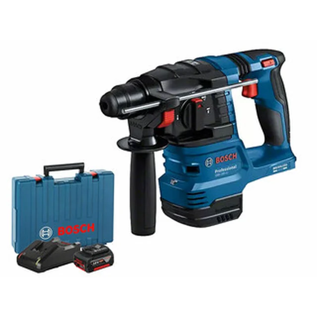 Bosch GBH 185-LI akkus fúró-vésőkalapács 18 V | 1,9 J | Betonban 22 mm | 2,3 kg | Szénkefementes | 1 x 4 Ah akku + töltő | Kofferben