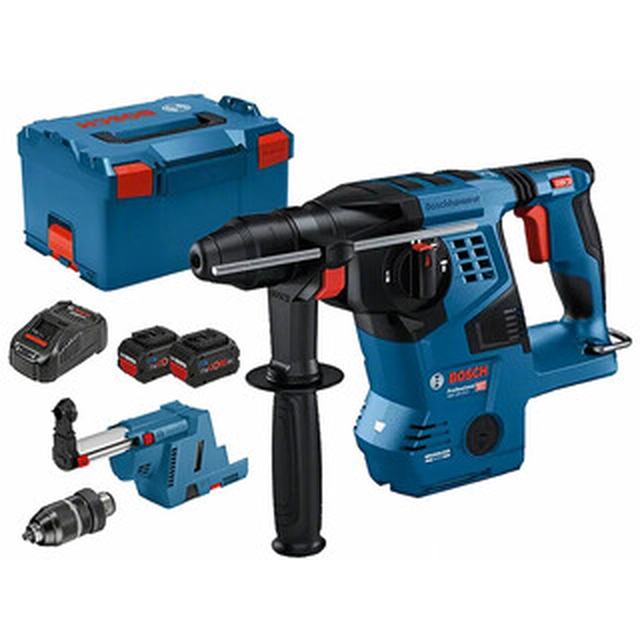 Bosch GBH 18V-28 CF akkus fúró-vésőkalapács 18 V | 3,3 J | Betonban 28 mm | 3,4 kg | Szénkefementes | 2 x 8 Ah akku + töltő | L-Boxx-ban