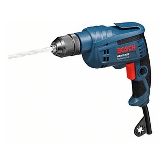 Bosch GBM 10 RE elektrická vrtačka se sklíčidlem 230 V | 600 W | 2600 RPM | Sklíčidlo 1 - 10 mm | V kovu 10 mm | V kartonové krabici