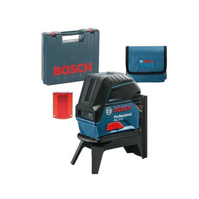 Bosch GCL 2-15 Czerwony laser punktowy i liniowy Zakres: 0 - 15 m | 3 x przedmiot | W walizce