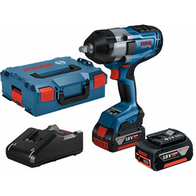 Bosch GDS 18V-1000 cordless impact driver 18 V | 350 Nm/700 Nm/1000 Nm | 1/2 inches | Carbon Brushless | 2 x 5 Ah battery + charger | in L-Boxx