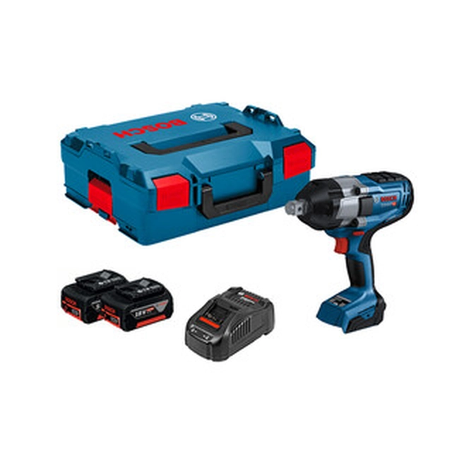 Bosch GDS 18V-1050 H șofer cu impact fără fir 18 V | 350 Nm/750 Nm/1050 Nm | 3/4 inci | Fără perii de cărbune | 2 x 5 Ah baterie + încărcător | în L-Boxx