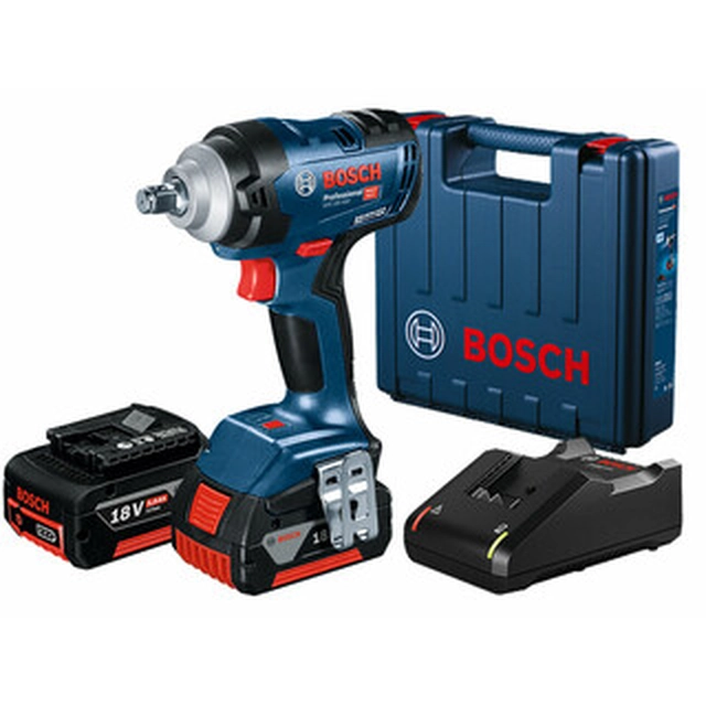 Bosch GDS 18V-400 akumulatorska udarna odvijač 18 V | 400 Nm | 1/2 inča | Ugljična četka | 2 x 5 Ah baterija + punjač | U koferu