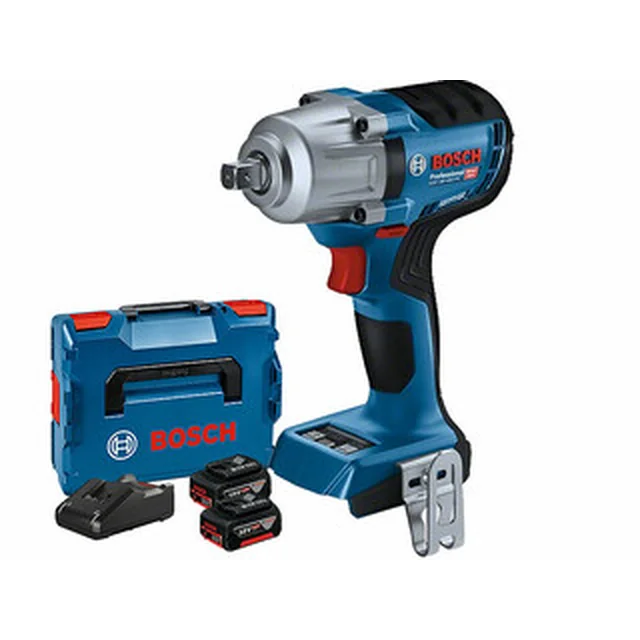 Bosch GDS 18V-450 PC akumulátorový rázový uťahovák 18 V | 250 Nm/330 Nm/450 Nm | 1/2 palcov | Carbon Brushless | 2 x 4 Ah batéria + nabíjačka | v L-Boxx