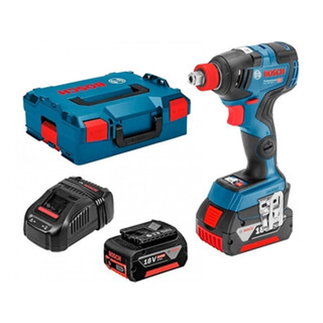 Bosch GDX 18V-200 C șofer cu impact cu acumulator 18 V | 200 Nm | 1/2 inci | Fără perii de cărbune | 2 x 5 Ah baterie + încărcător | în L-Boxx