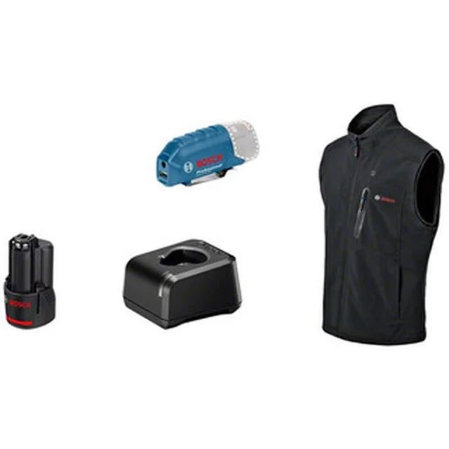 Bosch GHV 12+18V XA heated vest L + GAA 12V-21 (1x2.0Ah with battery.GAL with 12V-20 charger)