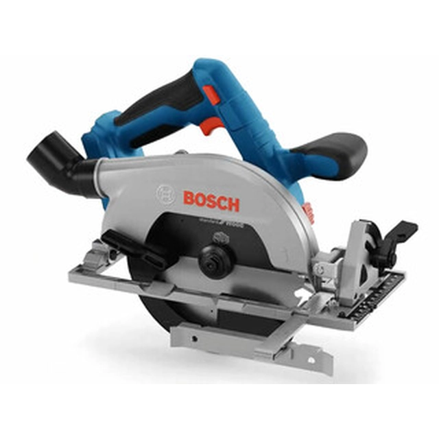 Bosch GKS 185-LI akkupyörösaha 18 V | Pyörösahan terä 165 mm x 20 mm | Leikkaus max. 57 mm | Hiiliharjaton | Ilman akkua ja laturia | Pahvilaatikossa