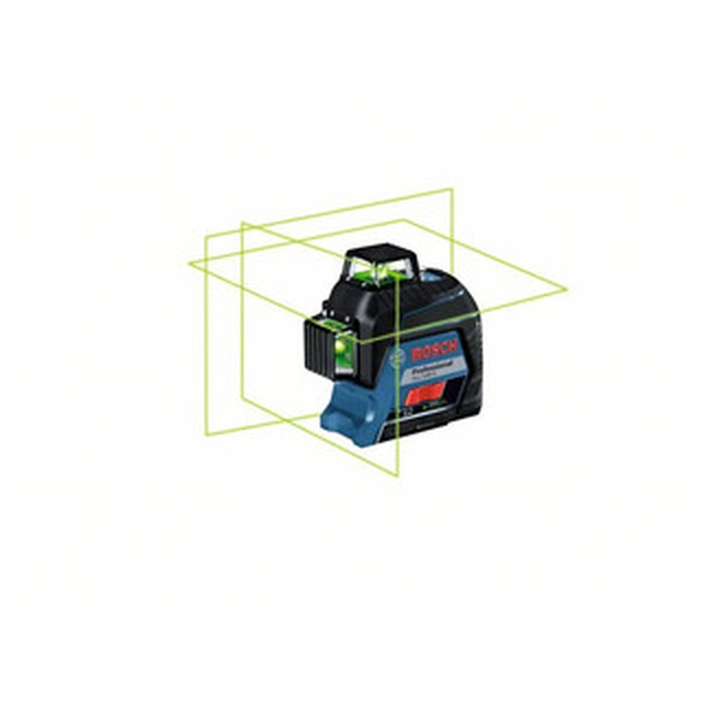 Bosch GLL 3-80 G Green line laser Učinkovit žarek s prestreznikom signala: 0 - 120 m | 4 x element | V kovčku