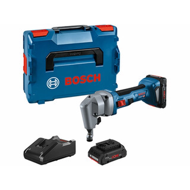 Bosch GNA 18V-16 E Akku-Dauerstanze 18 V | 1,6 mm | Carbon bürstenlos | 2 x 4 Ah Akku + Ladegerät | in L-Boxx